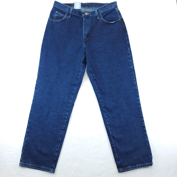 Wrangler Jeans Mens 14X32 Blue Denim Straight Leg Mid Rise Lightweight Outdoors - Picture 3 of 10